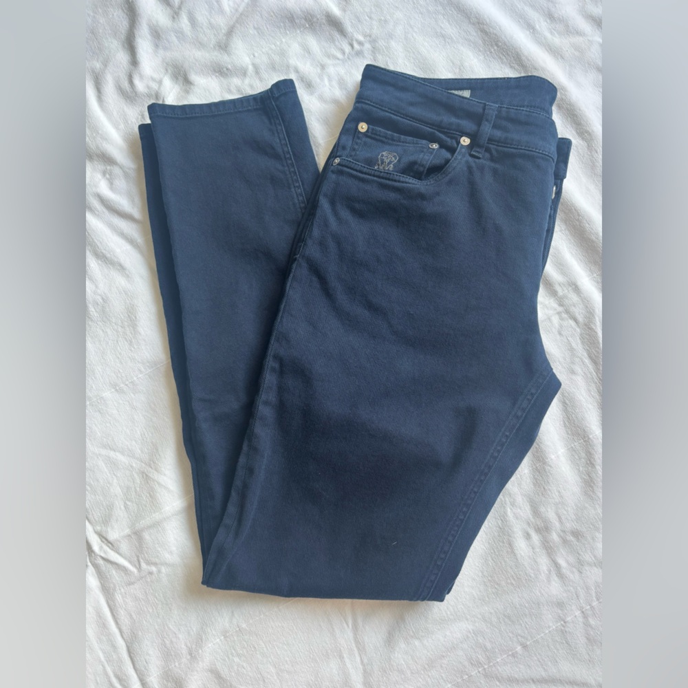 36x30 Brunello Cucinelli Men's dark wash navy jeans, slim fit